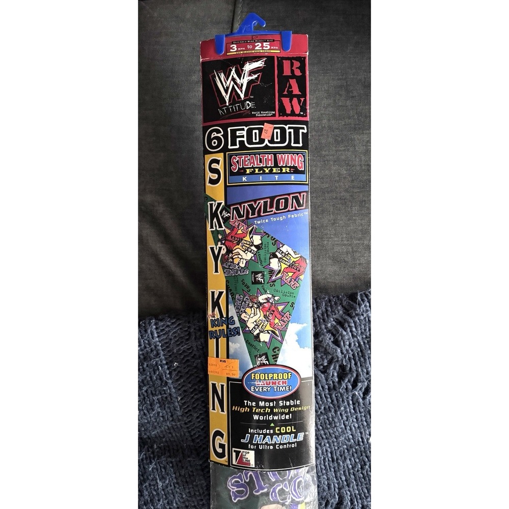 Rare 98' WWF Attitude RAW Kane VS Stone Cold / 6Ft Nylon Stealth Wing Flyer Kite